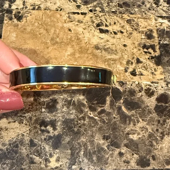 Kate Spade Hole Punch Spade Hinge Bangle Bracelet - Picture 3 of 8